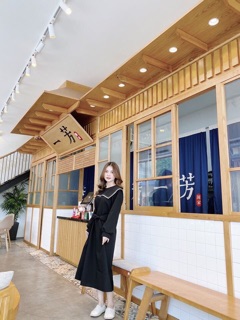 Đầm maxi thủy thủ phối đai eo