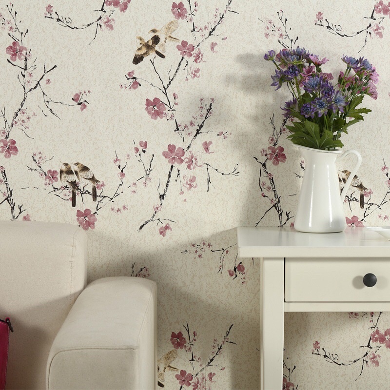 Decal dán tường khổ ngang 1.2m hoa đào