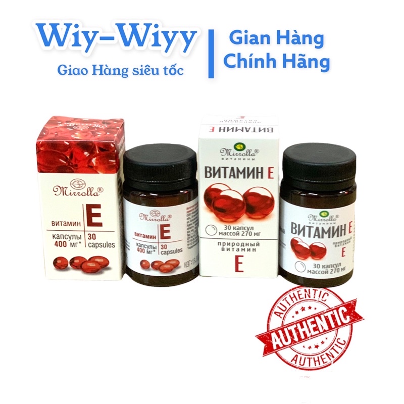 Vitamin E đỏ Nga Mirrolla 270mg - 400mg (Sản phẩm chính hãng)