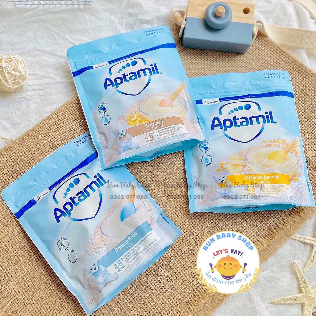 Bột ăn dặm Aptamil cho bé 4/6m+ túi zip 125g (air Anh Quốc)