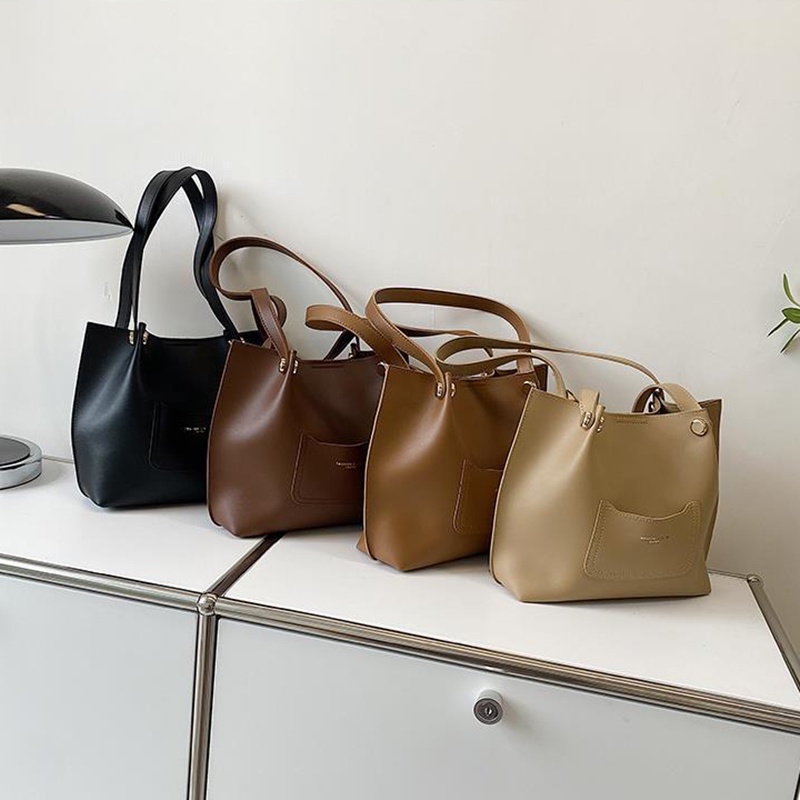 IELGY Túi Đeo Vai Cỡ Lớn Có Khóa Nam Châm Phong Cách retro Cho Nữ