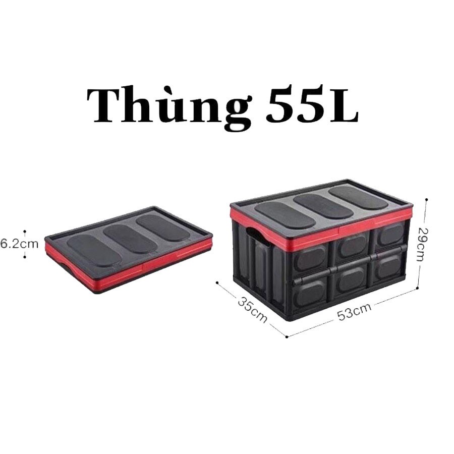 Hộp đựng đồ để cốp xe ô tô có thể gấp gọn dung tích 56 lít