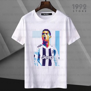Áo thun bóng đá Cristiano Ronaldo Cr7 Pop Art ngắn tay