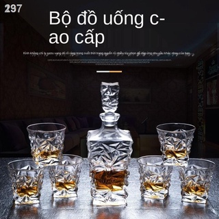 ஐ☜№23【bán chạy】Bộ 7 món rượu pha lê phong cách Séc sáng tạo ly whisky ngoại gia dụng chai vang đỏ