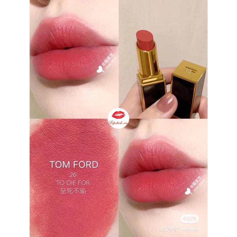 Son Tom Ford Lip Color Matte Lipstick, Tomford Ruby Rush 07 Vỏ Đen Full Size