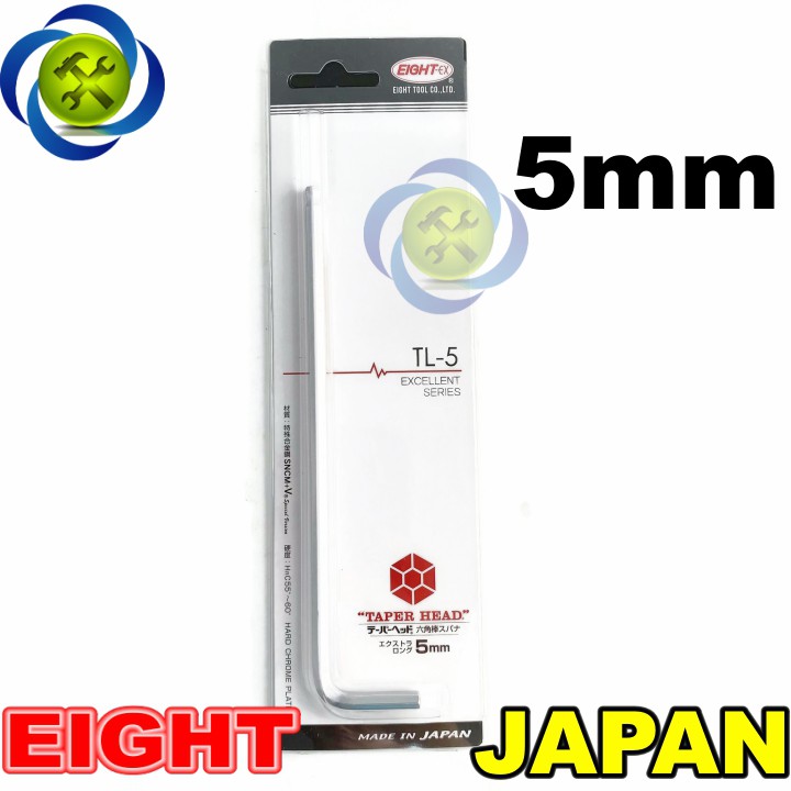 Lục giác nhật chữ L 5mm EIGHT TL-5 made in JAPAN chiều dài 160mm