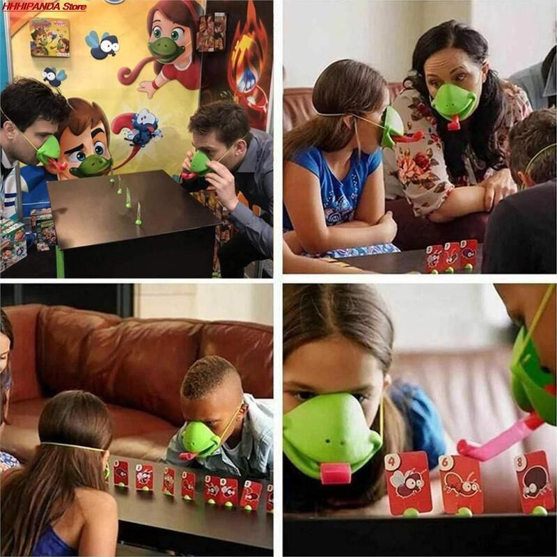 2022 Tongue Tic-Tac Chameleon Frog Mouth Take Card Tongue Family Party Toy Be Quick To Lick Cards Toy Set Funny Game Kids Gift