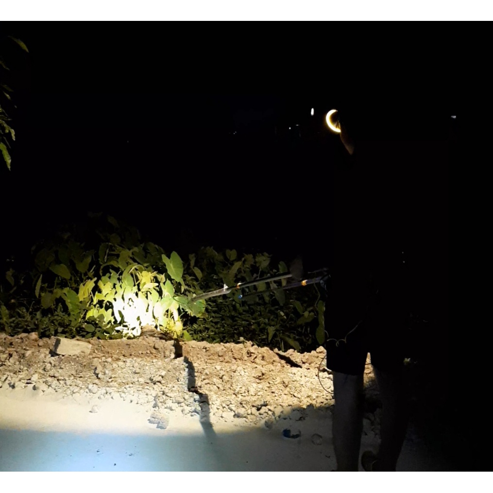 Đèn pin đội đầu kẹp bình ác quy 12v siêu sáng ,ánh sáng vàng