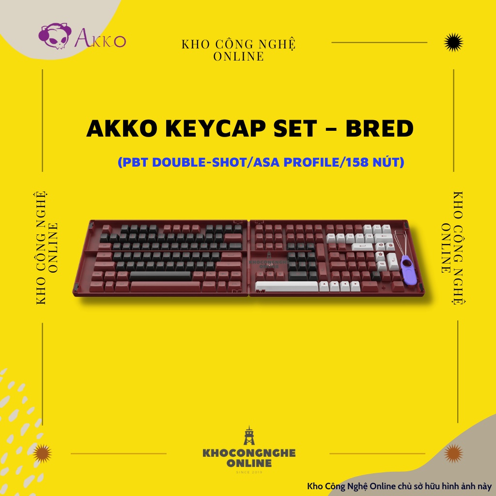 AKKO Keycap set – BRED (PBT Double-Shot/ASA profile/158 nút)