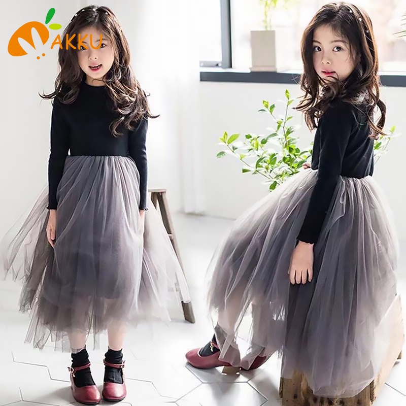 Đầm Công Chúa Màu Đen Phối Ren Xinh Xắn Thời Trang Dành Cho Bé Gái