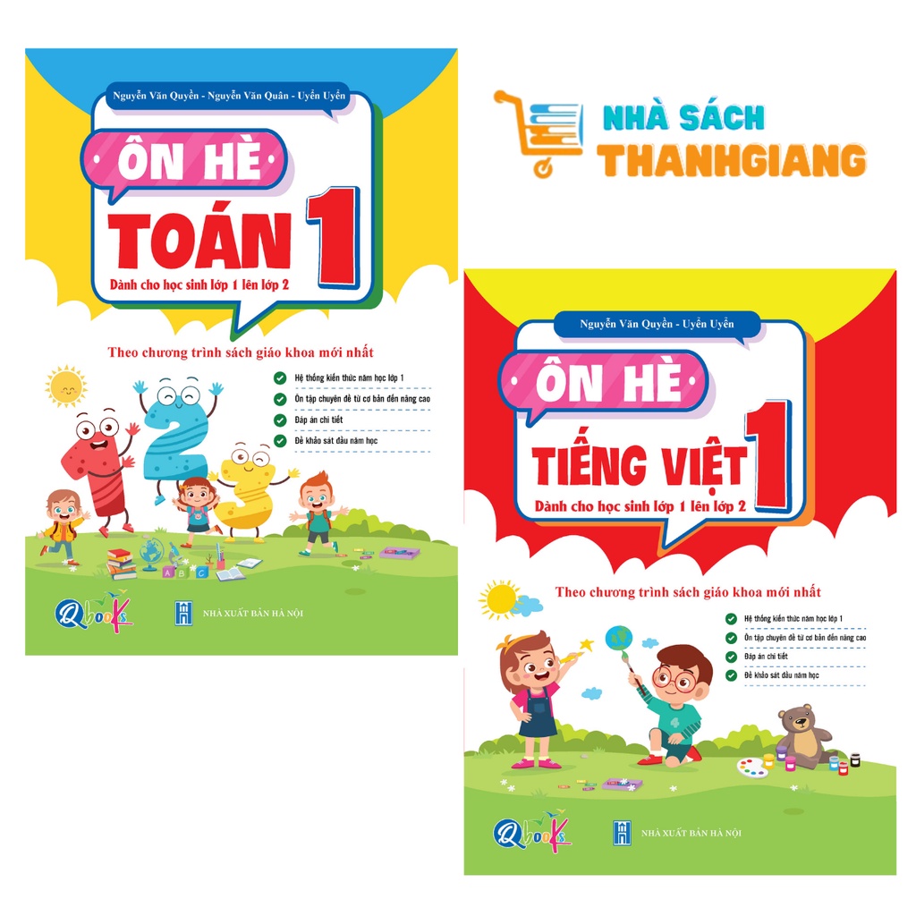 Sách - Combo Ôn Hè Toán và Tiếng Việt 1 - Chương Trình Mới - Dành cho học sinh lớp 1 lên 2 (2 cuốn)