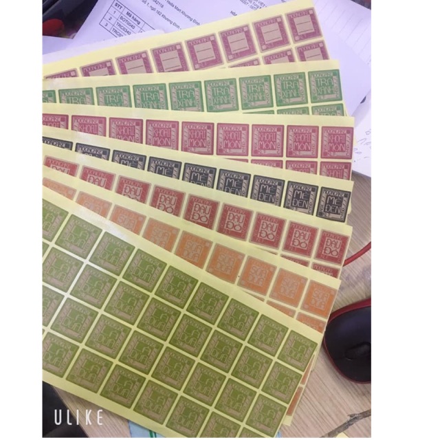 Set 5 tờ tem nhân bánh trung thu - vuông