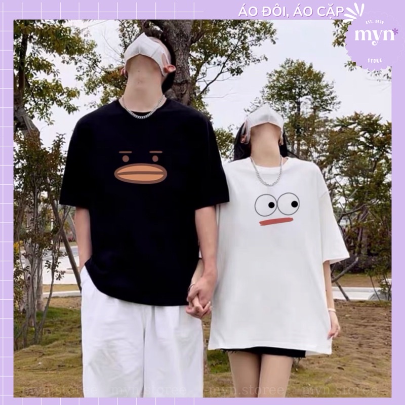 Áo thun cặp đôi chất cotton, form rộng siêu đẹp, Áo phông cặp đôi Unisex Nam Nữ đủ size