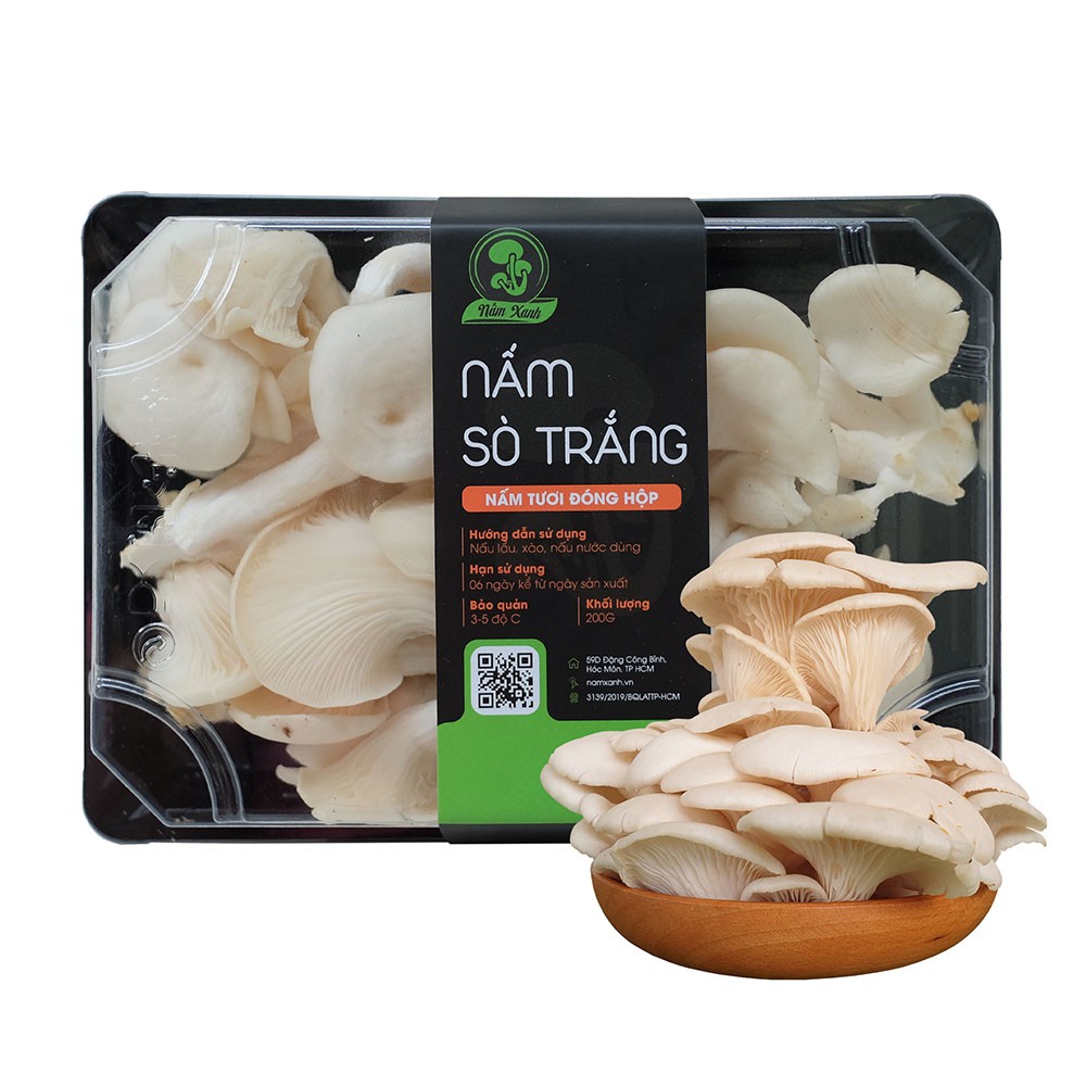 Nấm Sò Trắng Tươi 100gr 200gr 500gr Ngon Thanh Đạm - Nông Trại Nấm Xanh