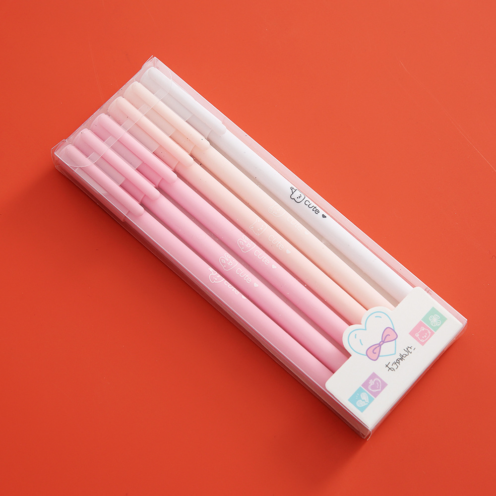 Set 6 Bút Mực Gel Mực Đen Kiểu Dáng Đơn Giản