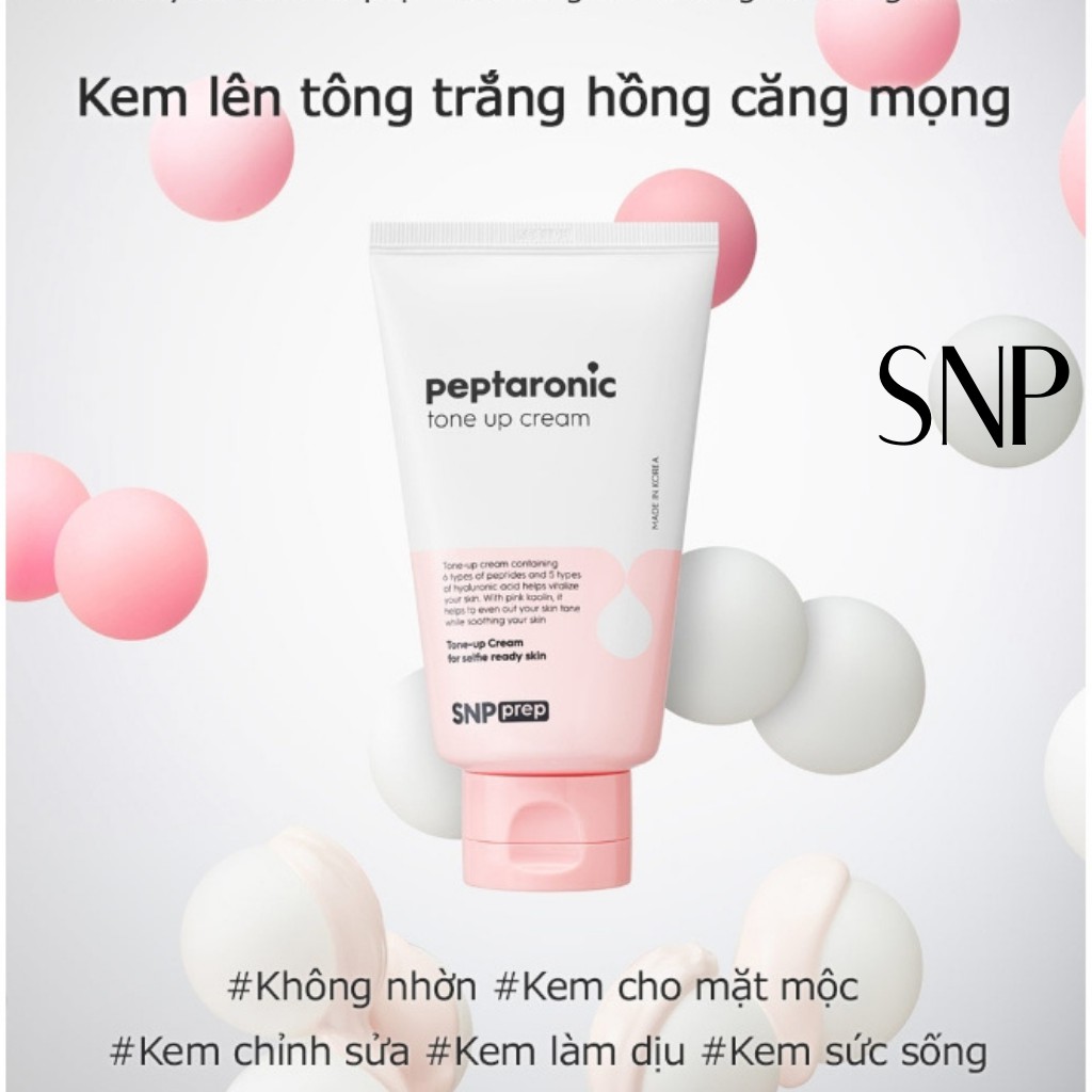 Kem Dưỡng SNP Nâng Tone Sáng Hồng, Dưỡng Ẩm Da 100ml PREP - Peptaronic Tone Up Cream