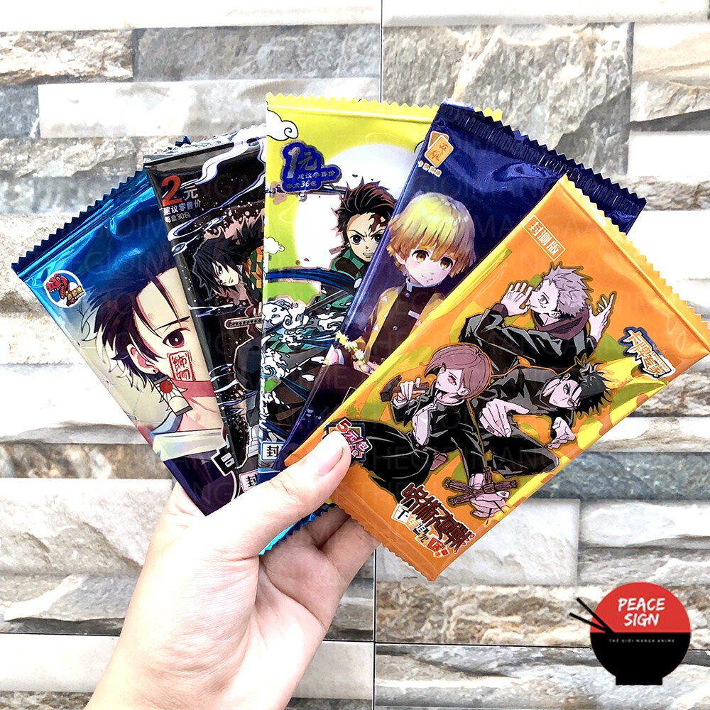Set card JUJUTSU KAISEN, KIMETSU NO YAIBA thẻ nhân phẩm Chú Thuật Hồi Chiến gacha anime chibi