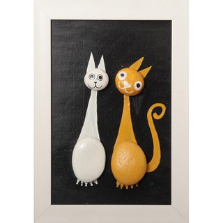 Tranh đá cuội con mèo để bàn đẹp,[Freeship] [Tự vẽ] Tranh decor trang trí bàn học/làm việc - MNIAC - TĐSHNM43025