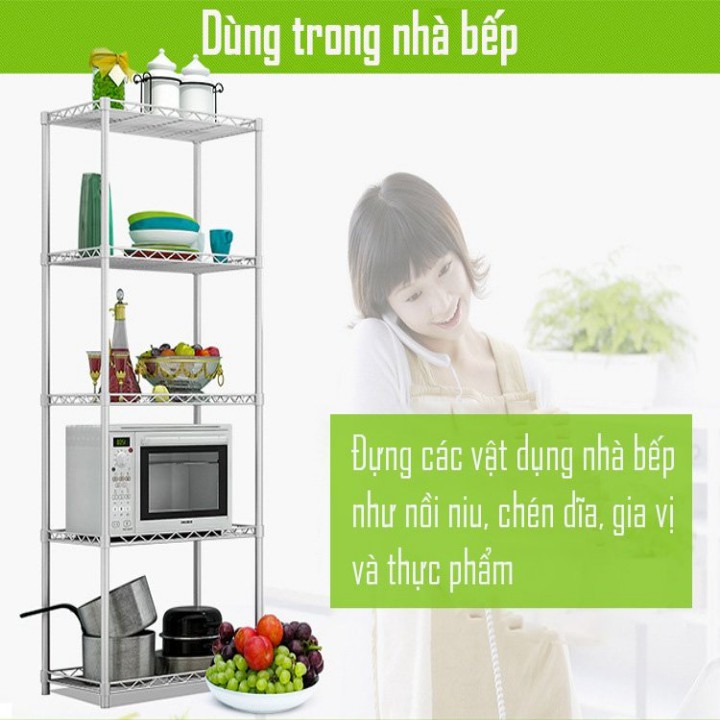 Kệ 5 Tầng Để Đồ Nhà Bếp - Chịu Lực Tốt - Có Thể Điều Chỉnh Kích Thước