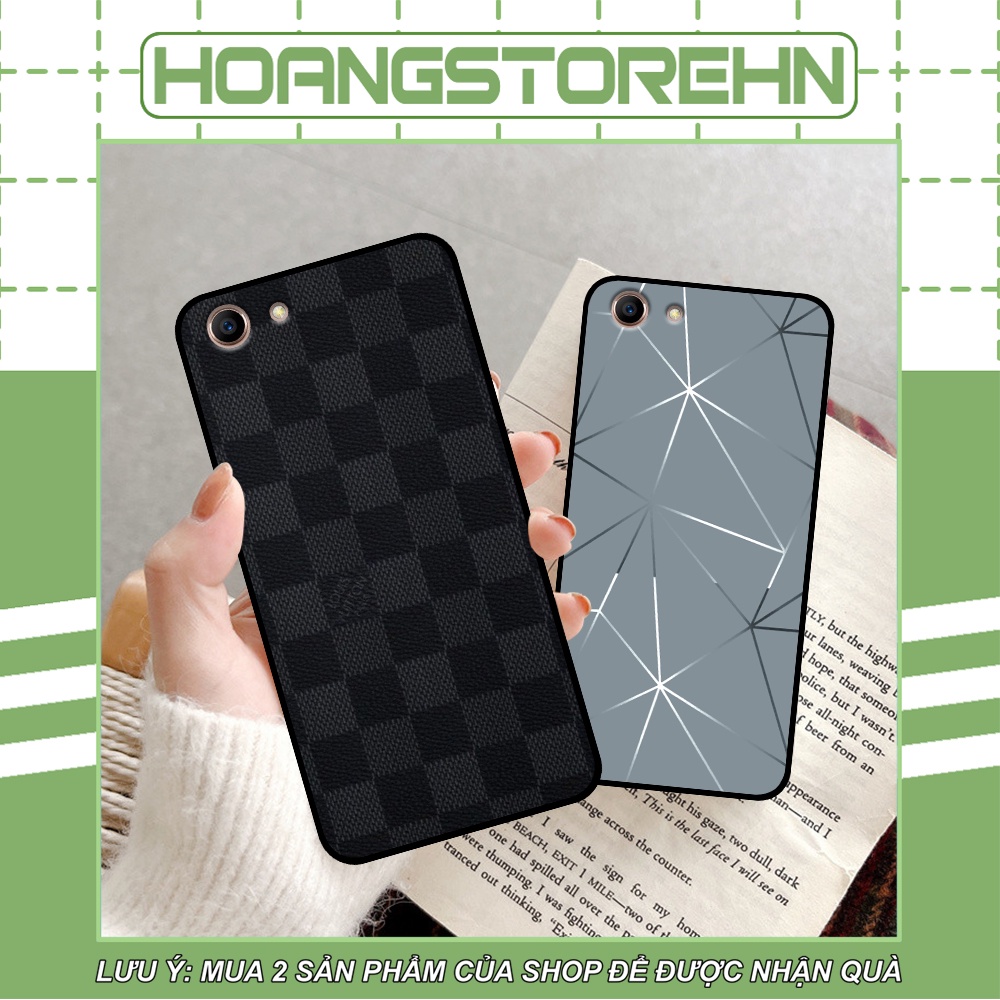 Ốp Oppo A83 in hình thương hiệu LV, họa tiết xanh bạc siêu đẹp