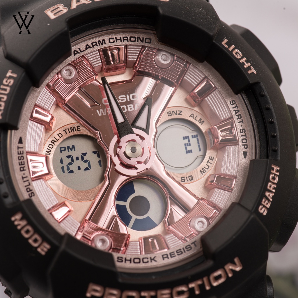 Đồng Hồ Điện Tử Nữ Casio Baby-G WATCHSTORE BA-130-1A4DR Thiết Kế Mặt Kính Khoáng 43mm, Dây Nhựa, Vỏ Carbon Chắc Chắn