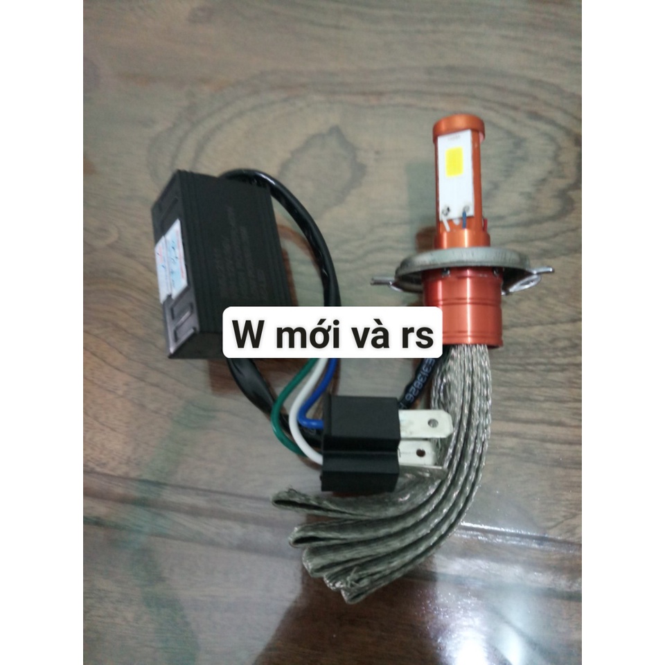 Đèn pha led 3 tim xe Dream,Wave, siêu sáng 3 tim tản nhiệt đuôi công,không cần lắp thêm sạc 12v40w