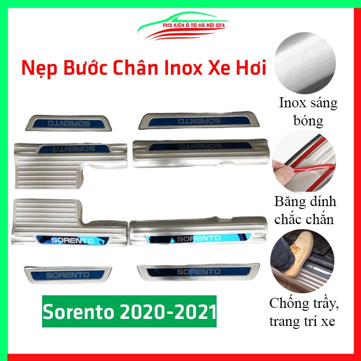 Bộ nẹp bước chân inox ô tô Sorento 2020-2022 chống trầy làm đẹp ô tô