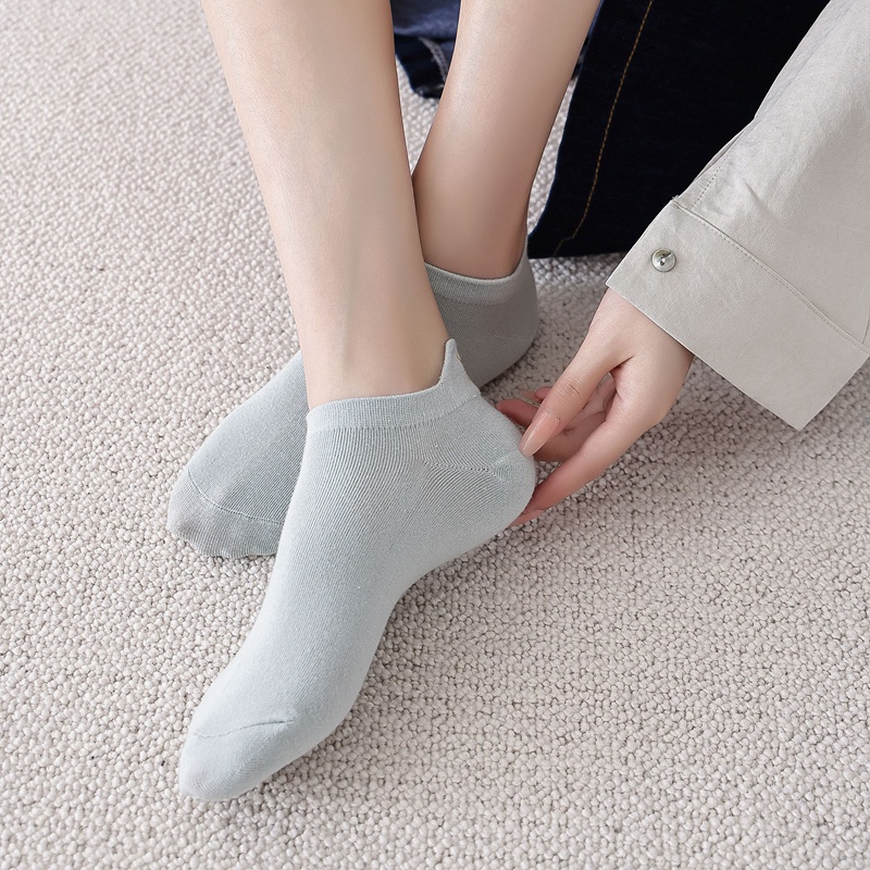 Tất cotton ECMLN màu trắng thêu hình trái tim dễ thương xinh xắn