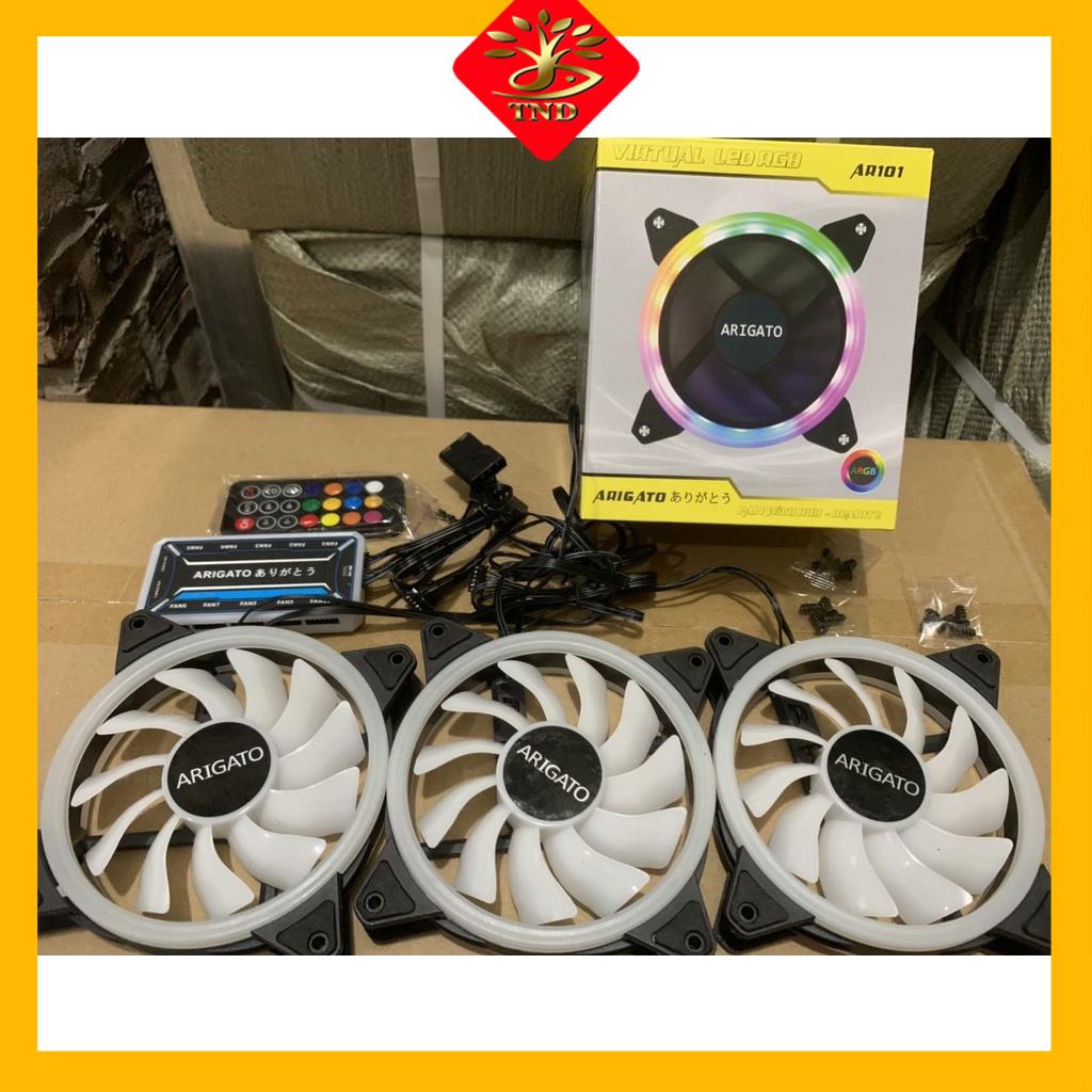 Combo 3 Fan led RGB case 12cm Arigato 101