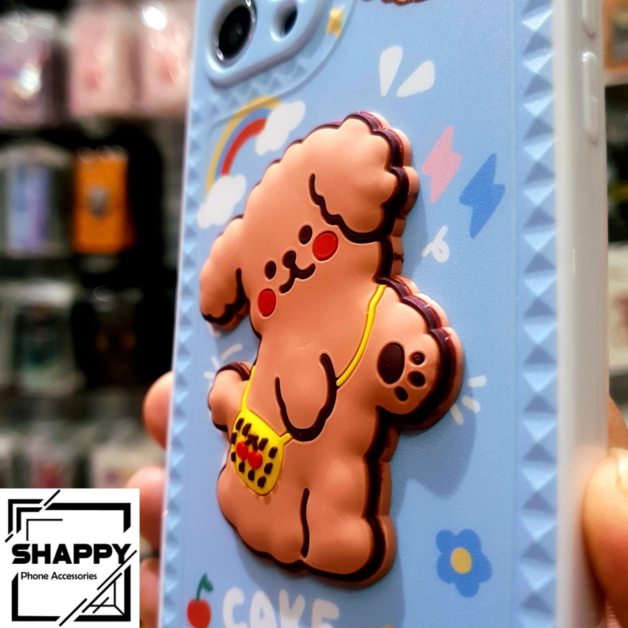 Ốp Lưng IPhone Gấu Cake Bear Dẻo Viền Vuông Các Dòng 7Plus/8Plus/X/XS/XsMax/11/11ProMax/12ProMax [Shappy Shop]