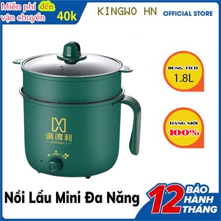 Nồi Lẩu Mini, Ca Nấu Mì Nấu Cơm Đa Năng Có Tay Cầm 1,8L - Nồi Lẩu Điện 2 Nấc Nhiệt Kèm Giá Hấp Siêu Hot - NLMN1.8L 01