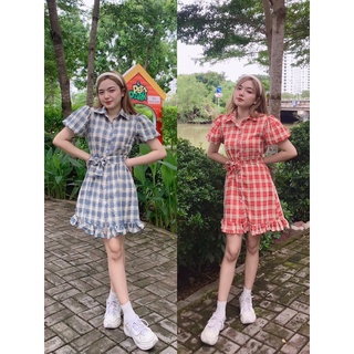Đầm caro cột dây