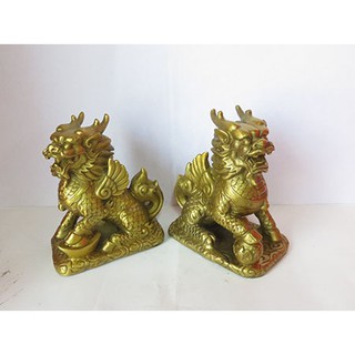 Cặp kỳ lân đồng ẵm cầu ẵm con