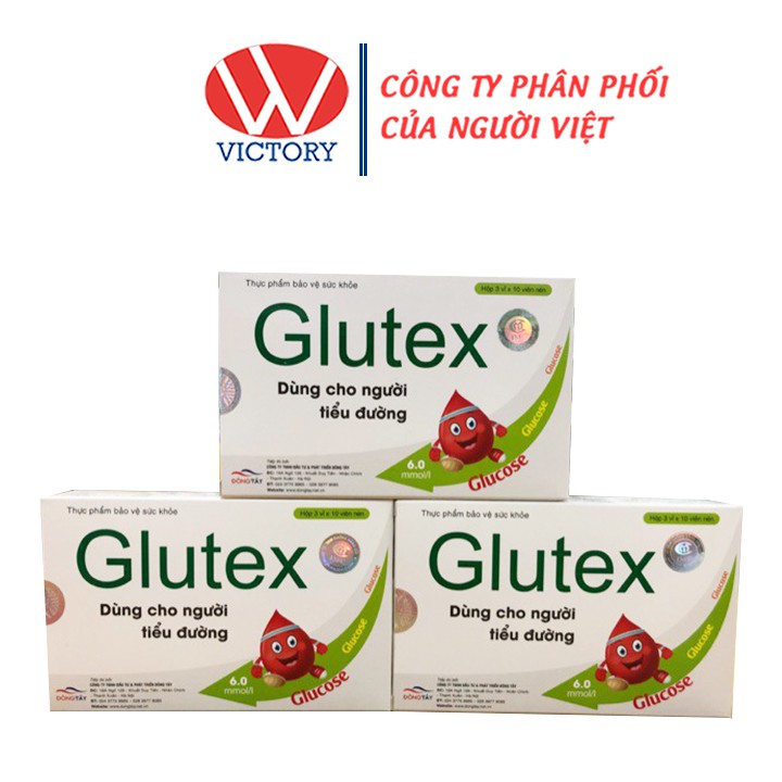 Viên Uống Glutex (Hộp 30 viên) - Hỗ Trợ Hạ Đường Huyết Và Giảm Nguy Cơ Biến Chứng Đái Tháo Đường - Victory Pharmacy