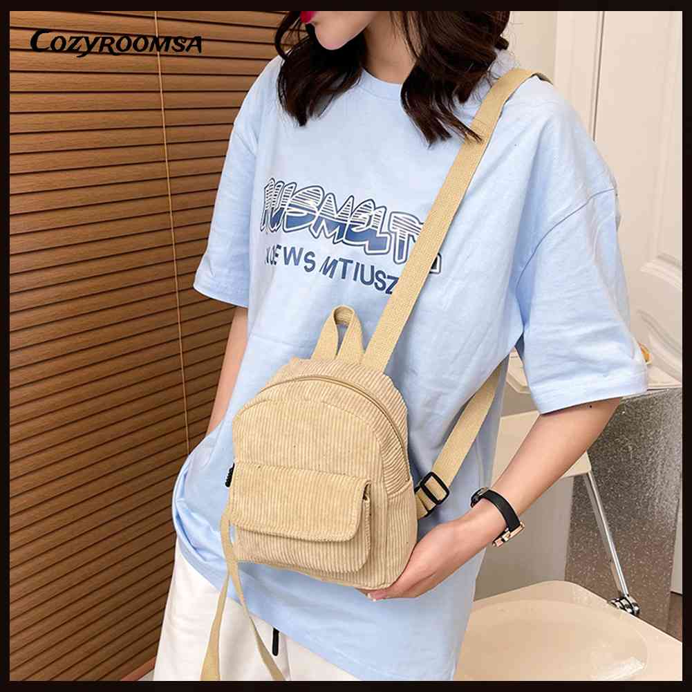 Ba Lô Mini Vải Nhung Phong Cách Retro Cho Nữ