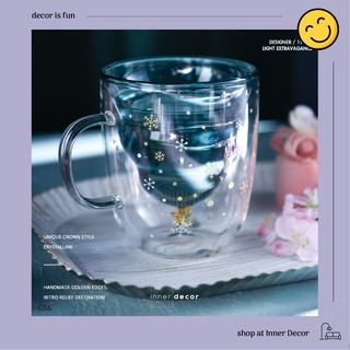 Cốc uống nước 2 lớp hình cây thông noel mùa Giáng sinh