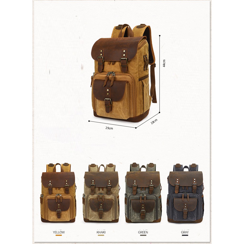 Balo máy ảnh canvas cao cấp canvas Batik BK86