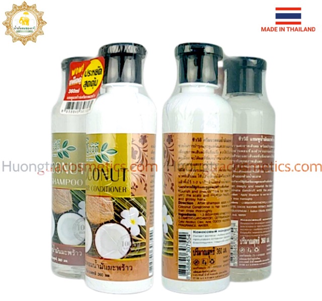 Bộ Dầu Gội-Xả Dữơng & Kích Mọc Tóc Tinh Chất Dừa Non BIO WAY (360ml x 2 chai)