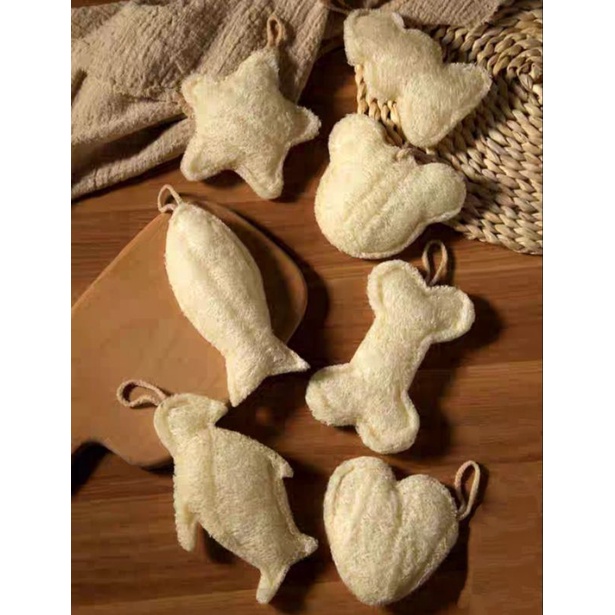 Xơ Mướp Hình Thú Handmade Cao Cấp Siêu Đáng Yêu/Bông Tắm/Miếng Rửa Chén