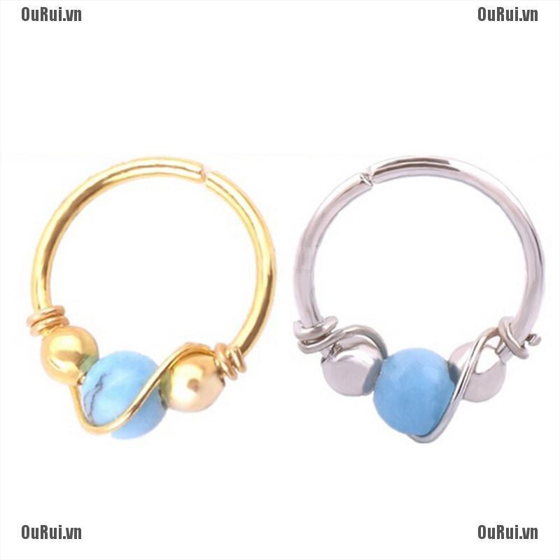 Khuyên Mũi Thép Không Gỉ Đính Ngọc Trai Thời Trang