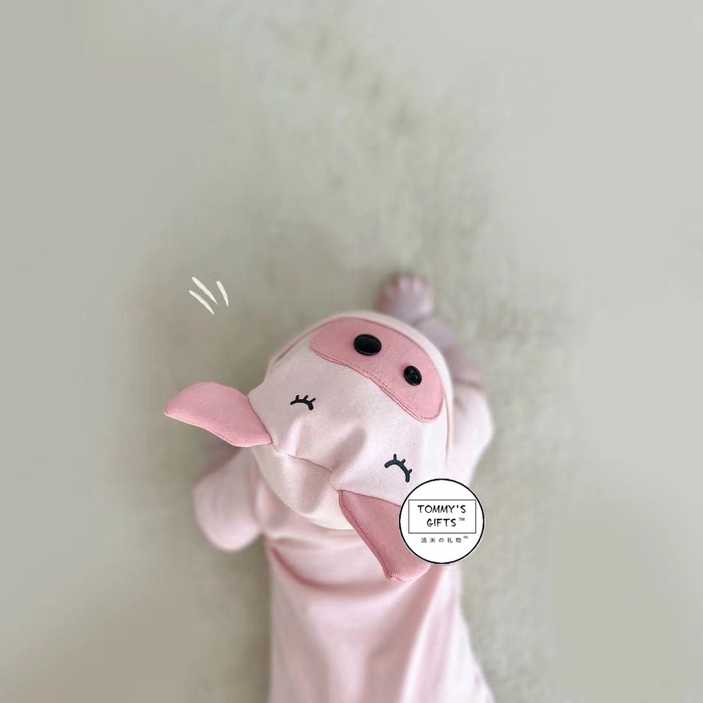 Bộ Áo Liền Quần Tay Ngắn + Mũ Hình Chú Heo Hồng Dễ Thương Thời Trang Mùa Hè Cho Bé Sơ Sinh