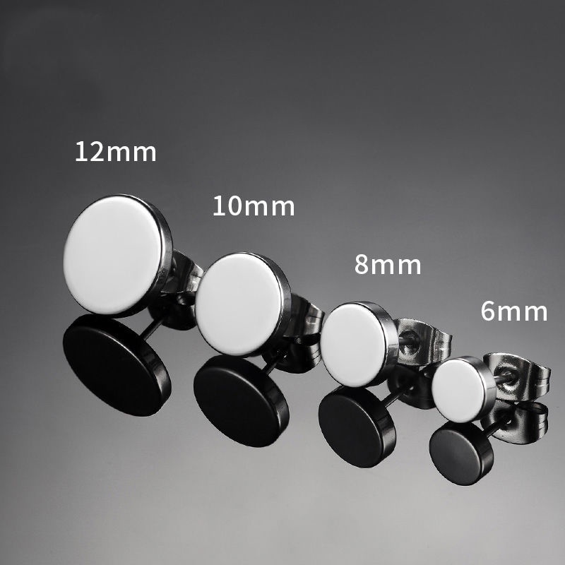 1 chiếc- khuyên tai tròn cài 3 màu