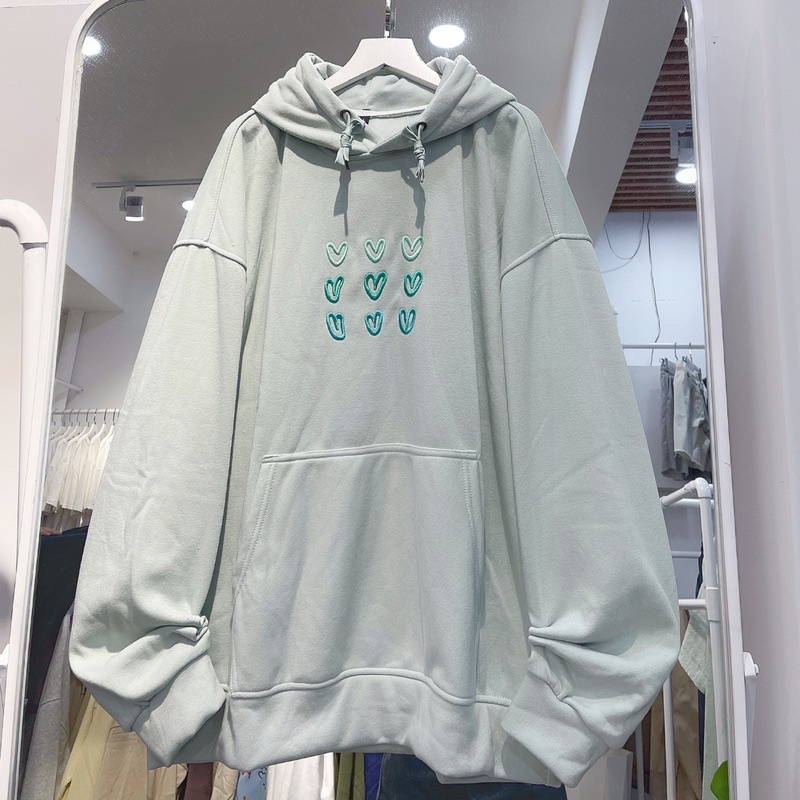 áo hoodie trái tim màu xanh unisex ảnh thật SSSTore ( nam nữ mặc đều được) | BigBuy360 - bigbuy360.vn