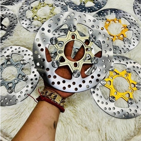 Đĩa Thắng Trước 4 lỗ size 220mm - Nhiều Màu lựa chọn, Khoen INox 304 Sáng Bóng, Không Gỉ, lắp như zin Nhiều dòng xe máy