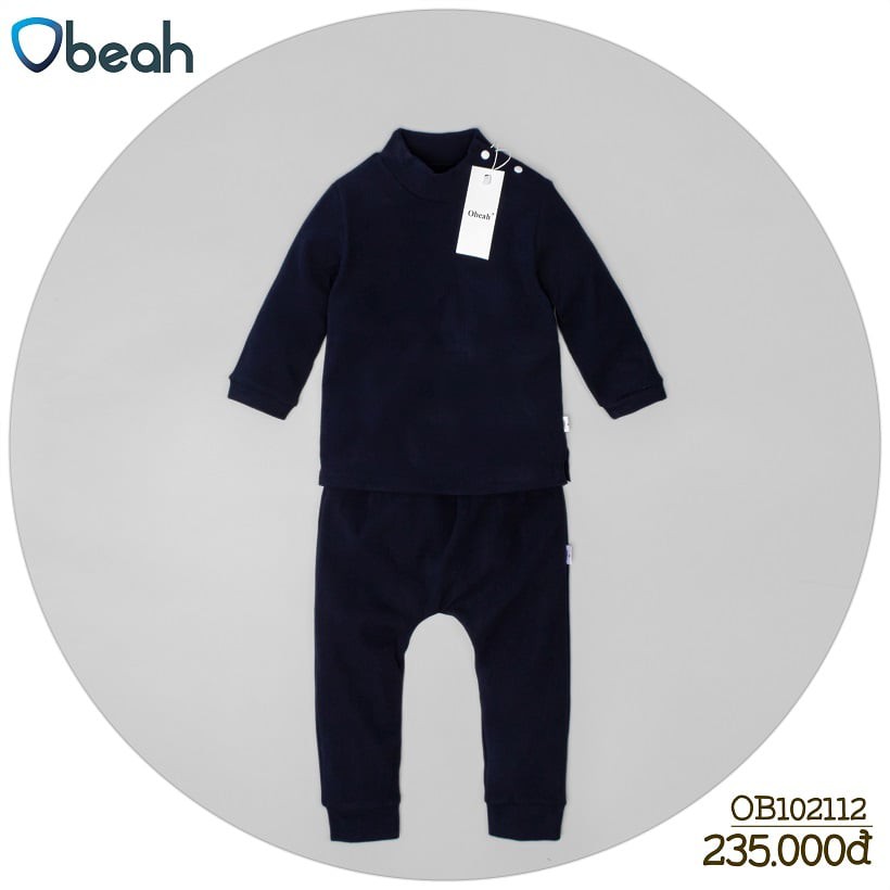 Obeah Set bộ nhung tăm xanh Navy Fullsize 59 đến 90 cho bé từ 0 đến 24 tháng