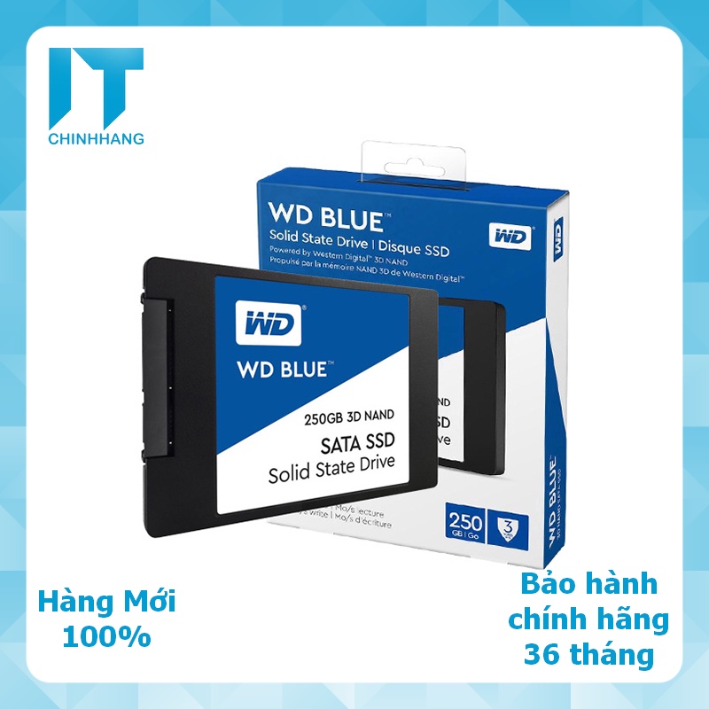 Ổ Cứng SSD WD Blue 3D NAND 250GB 500GB 1TB WDSG2B0A 2.5&quot; - Hàng Chính Hãng