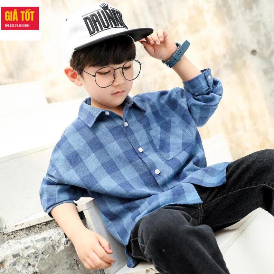 Áo sơ mi trẻ em lớn (3 - 12 tuổi)☑️ Thoi trang quần áo bé trai 5 tuổi size đại 30kg 35kg 40kg
