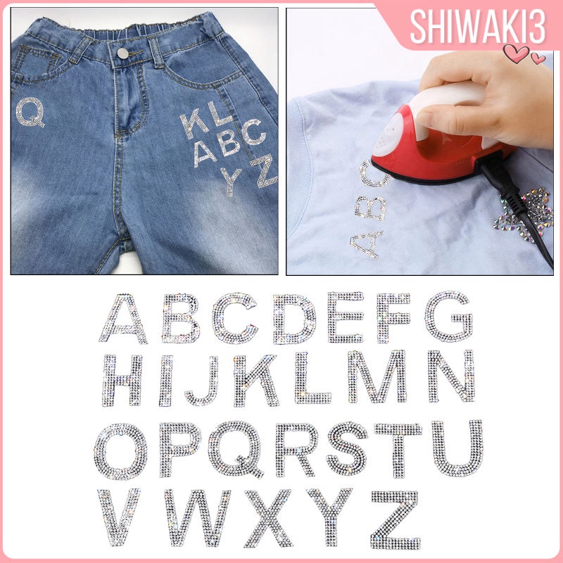 Set 26 Miếng Dán Ủi Quần Áo Hình Chữ Cái Đính Đá DIY Nhiều Màu Sắc