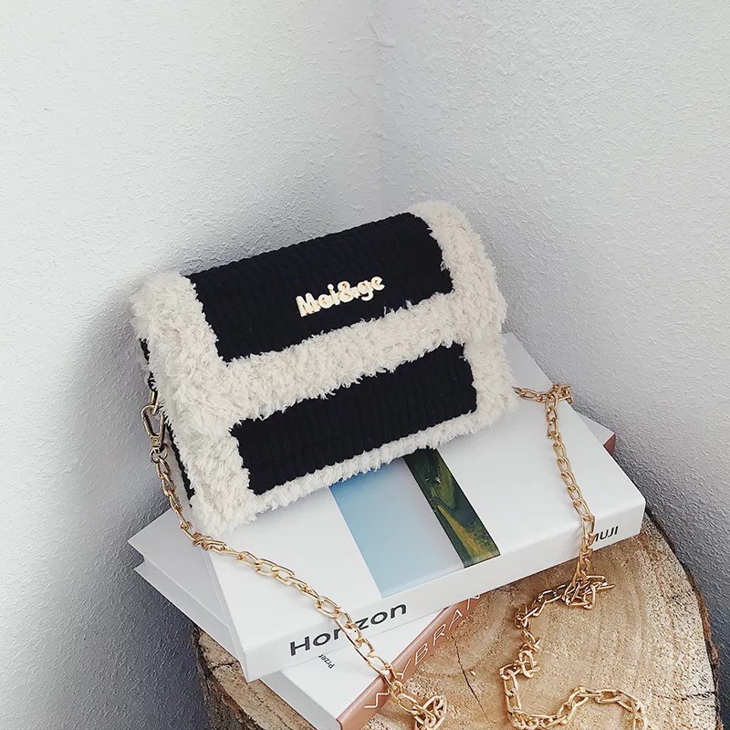 Miss Meow Túi Handmade Tự Đan Đầy Đủ Phụ Kiện Gồm Len Mịn Cancas cắt sẵn Dây Xích Chắc Chắn cực hot | BigBuy360 - bigbuy360.vn