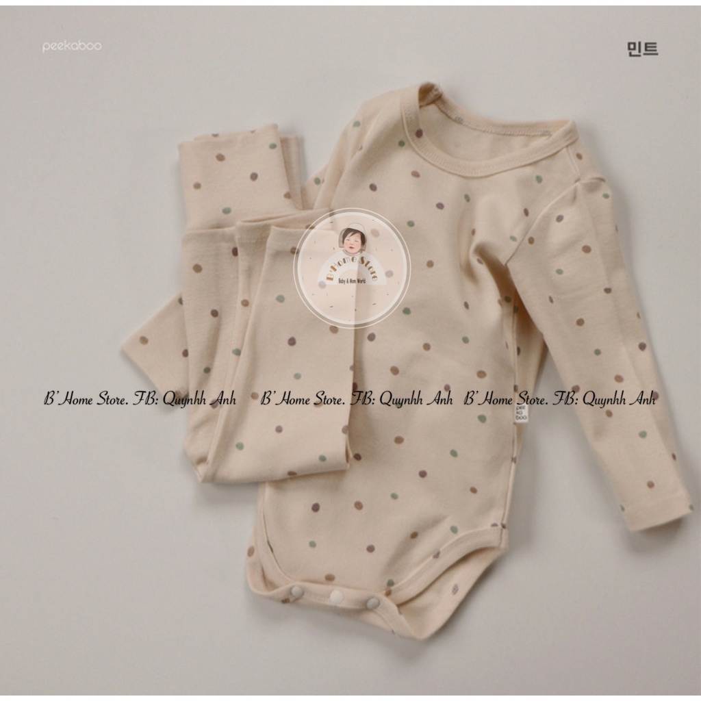 BST Toktok Peekaboo Hàn Quốc Hoạ Tiết Chấm Bi Chất Liệu Cotton Mùa Xuân Hè 2022 Cho Bé